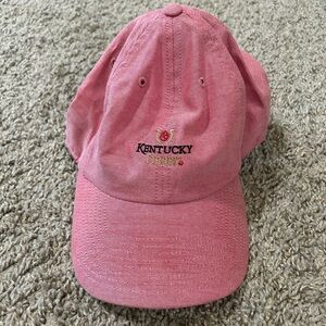 Kentucky Derby Pink Embroidered Baseball Cap OSFA Cotton Blend Adjustable Black